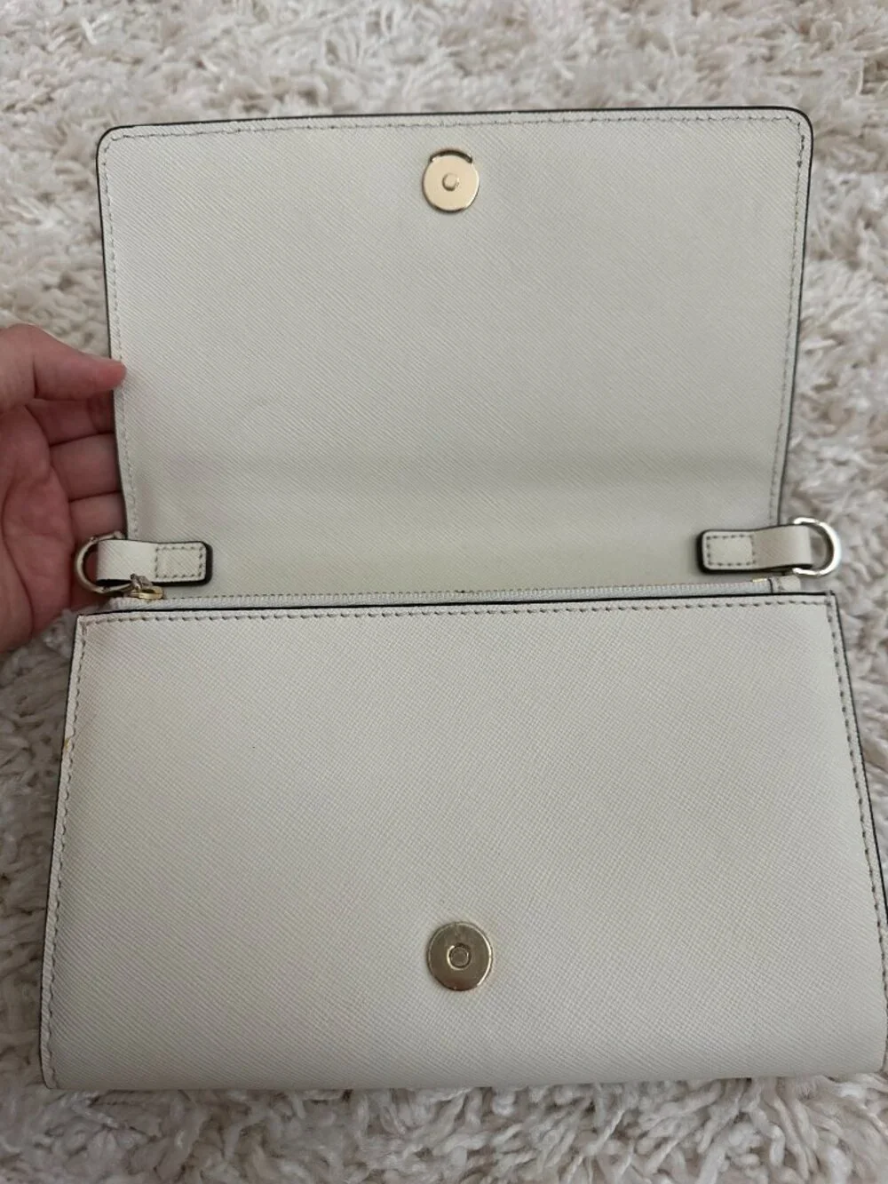 Tory Burch Robinson Chain Wallet Ivory
